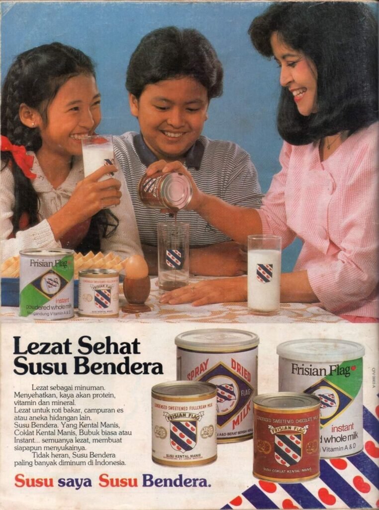 Kemasan susu Bendera tahun 1985